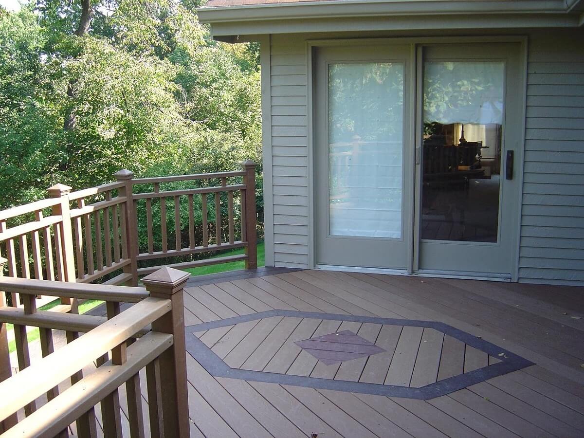 wood deck flooring and railings